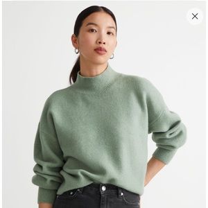 & Other Stories mockneck sweater in pistachio